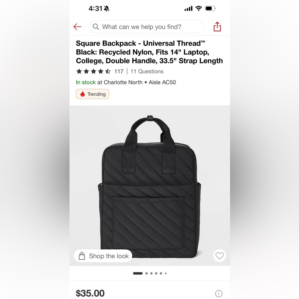 Universal Threads Black Square Backpack - image 6